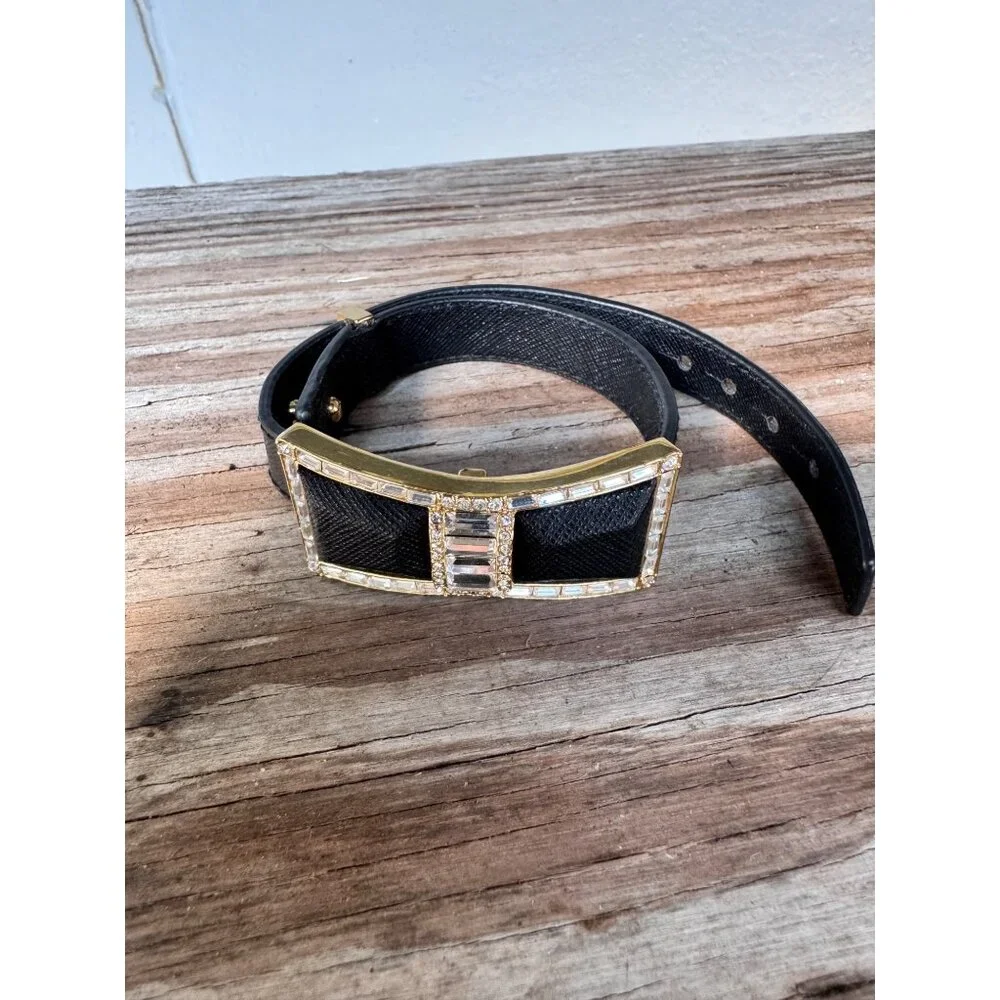Kate Spade New York Black & Gold Bow Wrap Bracelet With Rhinestone Details - Picture 4 of 7